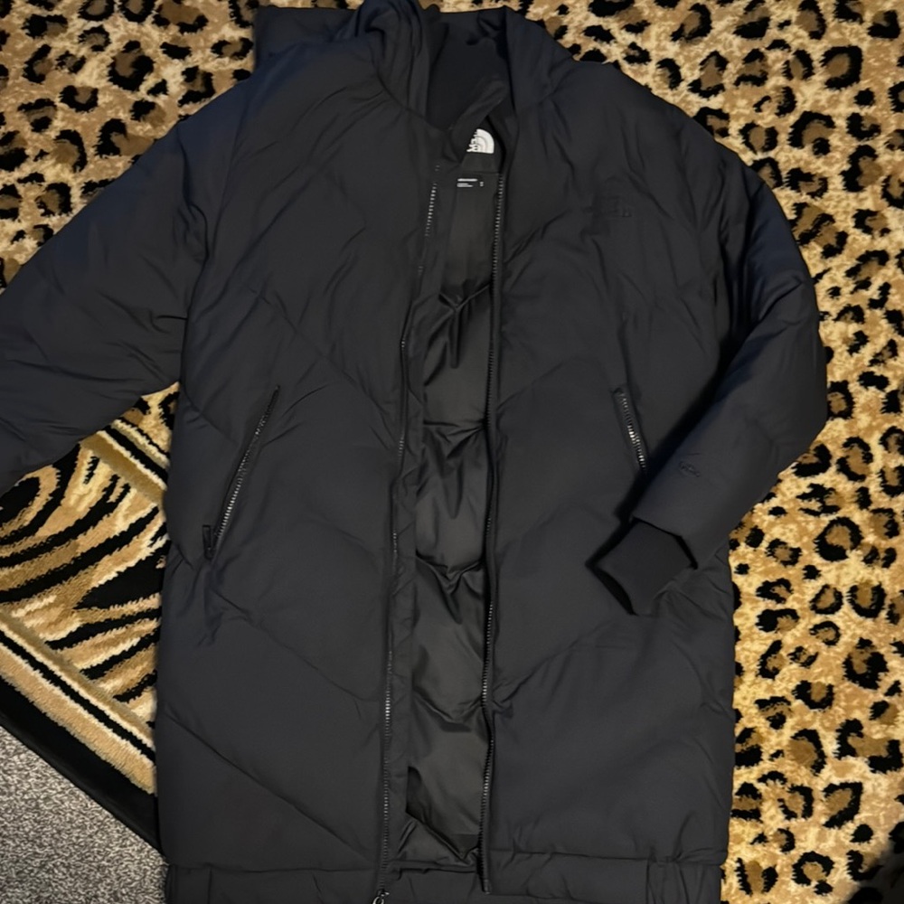 Stylish Black Hooded Puffer Coat north face